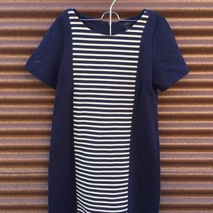 J Crew navy striped dress